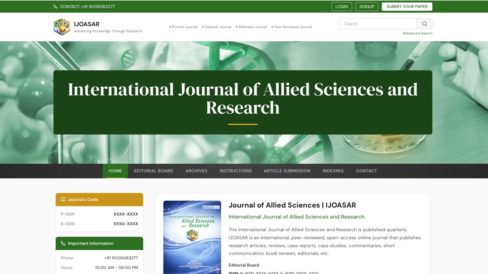 IJOASAR – Academic Journal Management System screenshot 1